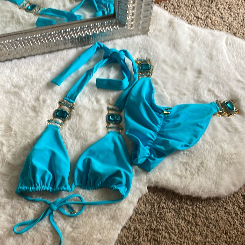 Blue detailed bikini